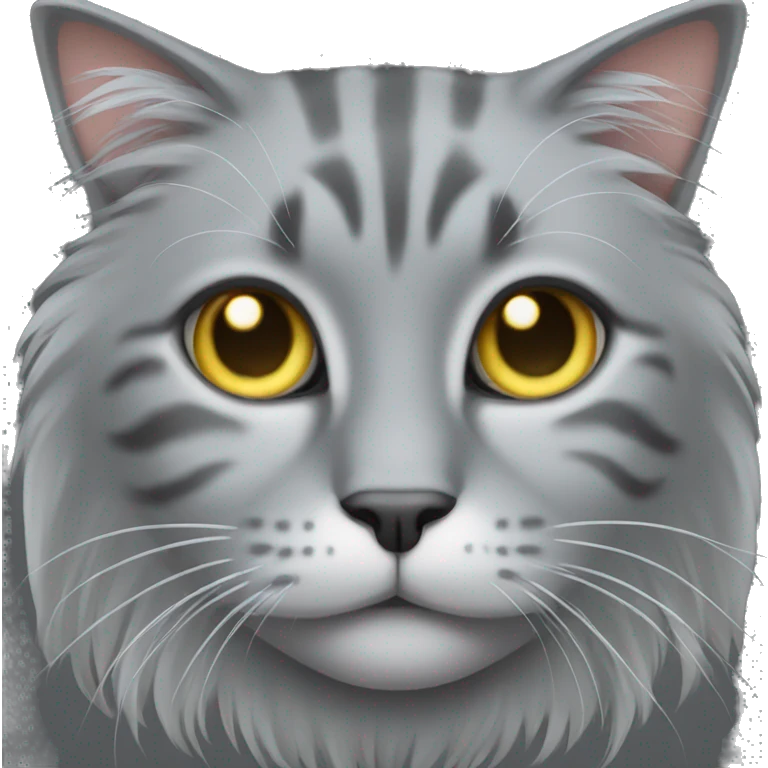 Grey cat long hair emoji