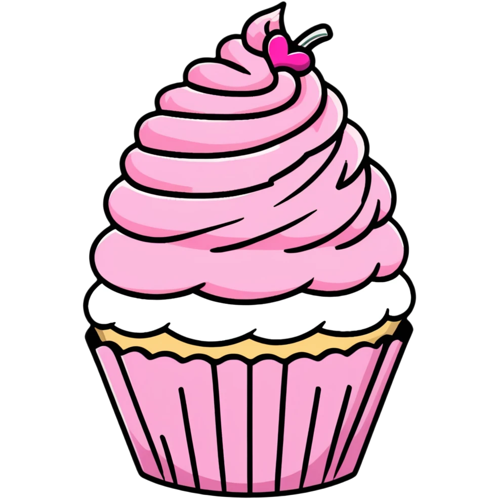 cupcake with pink icing emoji