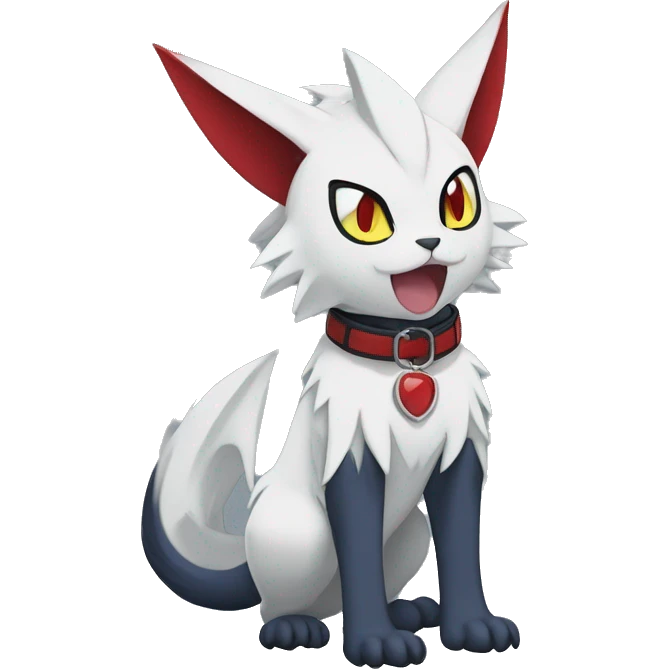 Cool Edgy Absol-Torracat-Zangoose-Sneasel-Quilava with a collar on, full body emoji