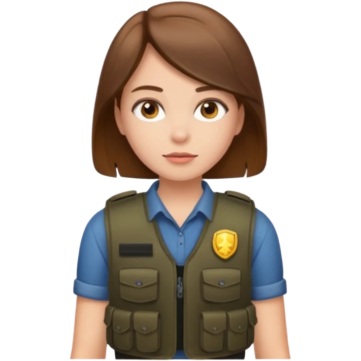 Girl wearing bullet proof emoji