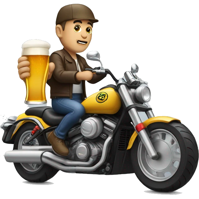 Beer Drinker On a sport motorbike emoji