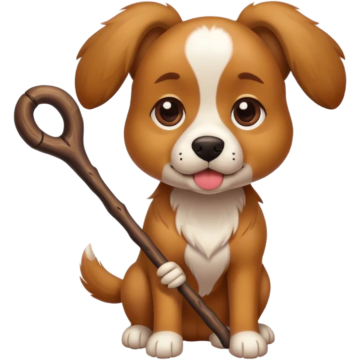 Dog with a stick emoji