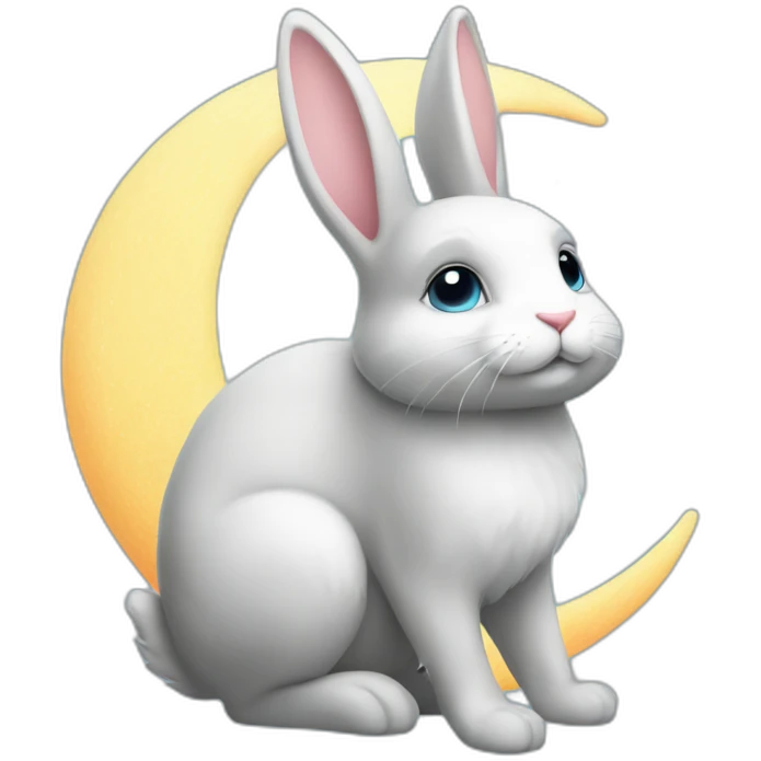Mix of bunny and moon emoji