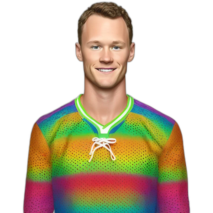 Disco Jonathan Toews wearing rainbow lace shirt emoji