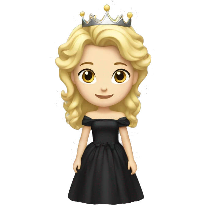 Black dress princess blonde crown emoji