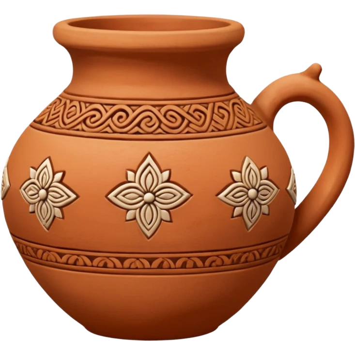 clay pottery with motifs emoji