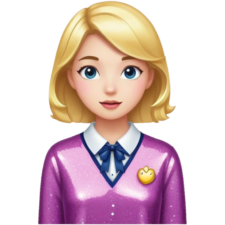 Glitter preppy emoji
