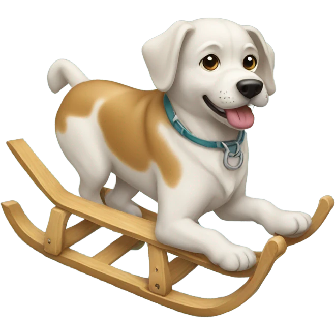 Dog pulling sled emoji