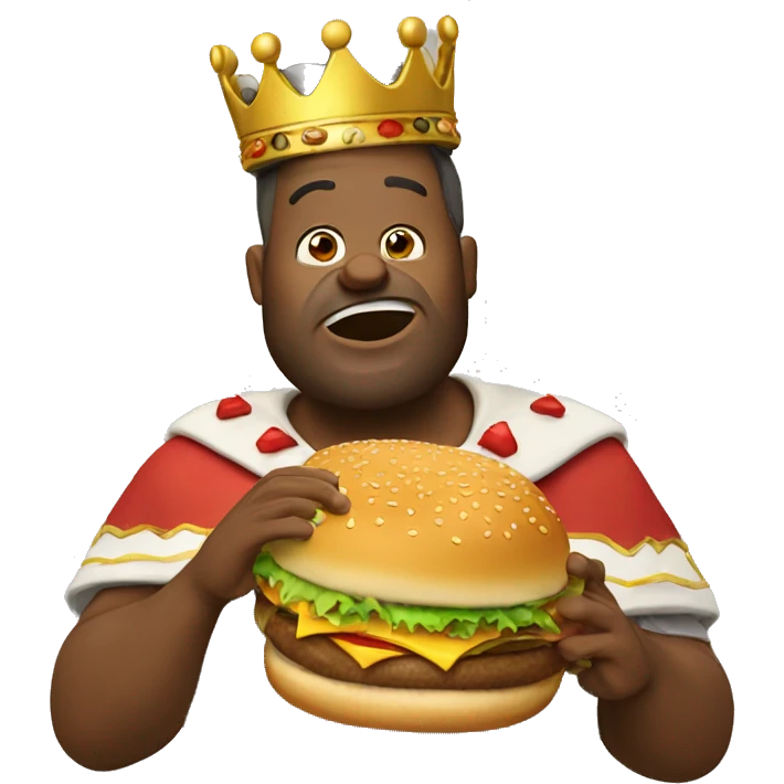 king eating burger emoji