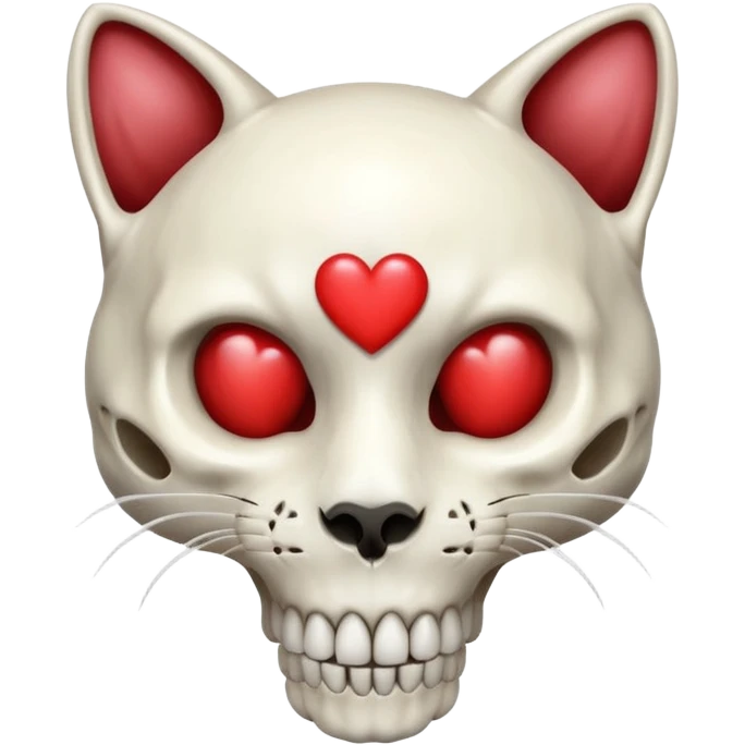 cat skull with a heart emoji
