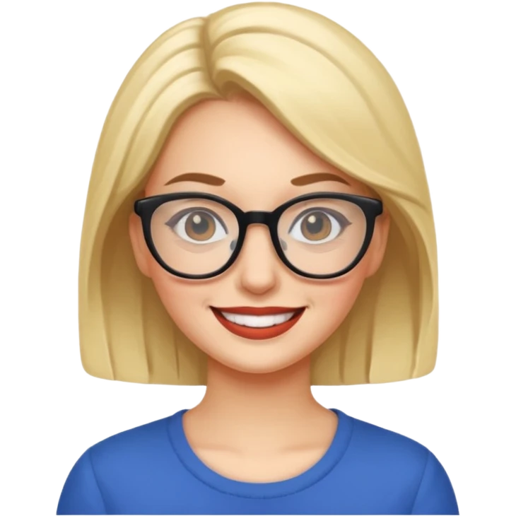 bold and wearing glasess woman emoji