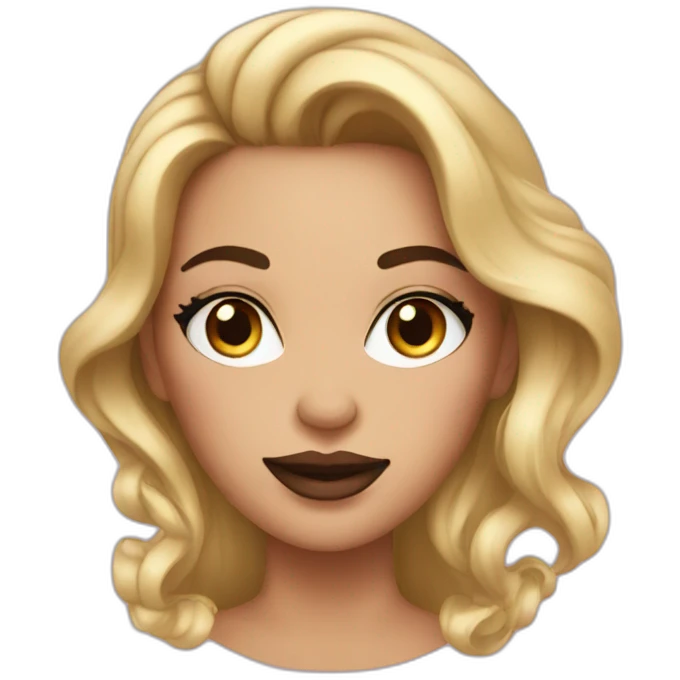 Woman with make-up and manicure who shows off emoji