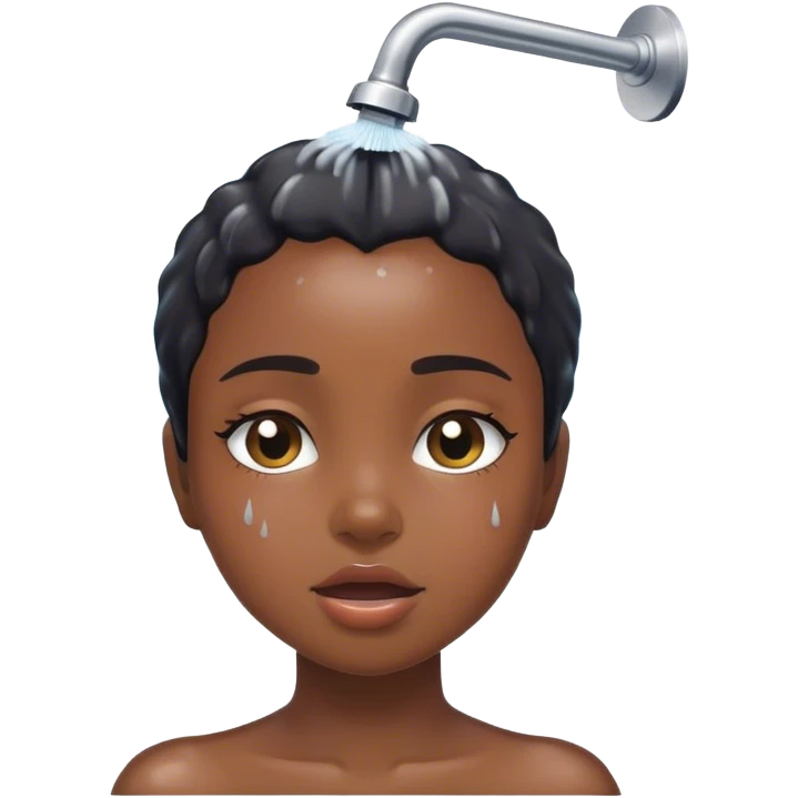 Taking a shower as a black girl emoji