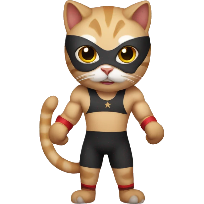 cat dressed as a professional wrestler emoji
