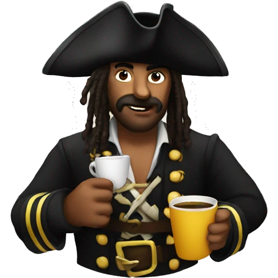 Pirate drinking coffee  emoji