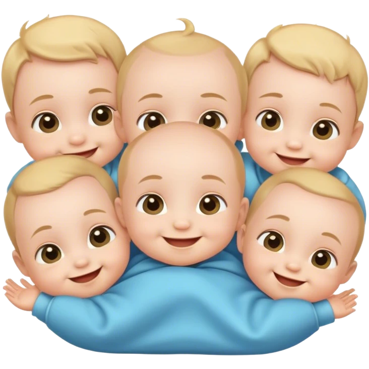Baby with five heads emoji