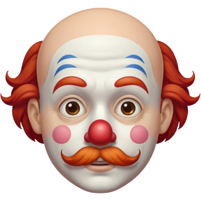 Clown bald hair & mustache  emoji