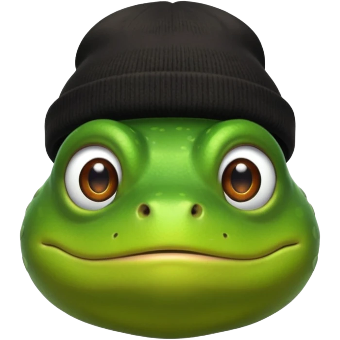 bearded frog with black beanie emoji