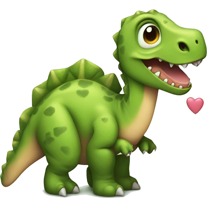 Dinosaur in love with baby dinosaur  emoji