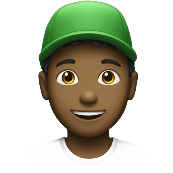 smiling boy in green hat emoji