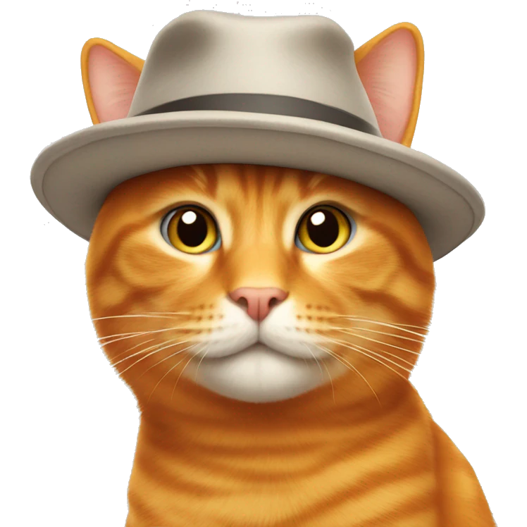 orange cat in hat emoji