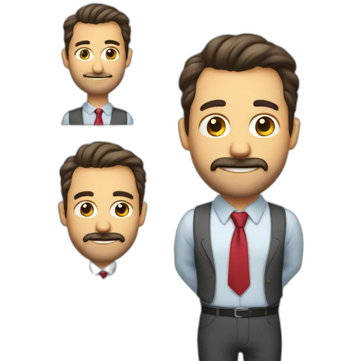 Sr con barba canoso contento y con corbata emoji