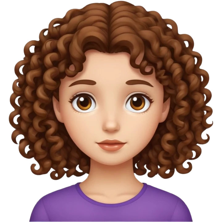 Girl with curly brown hair emoji