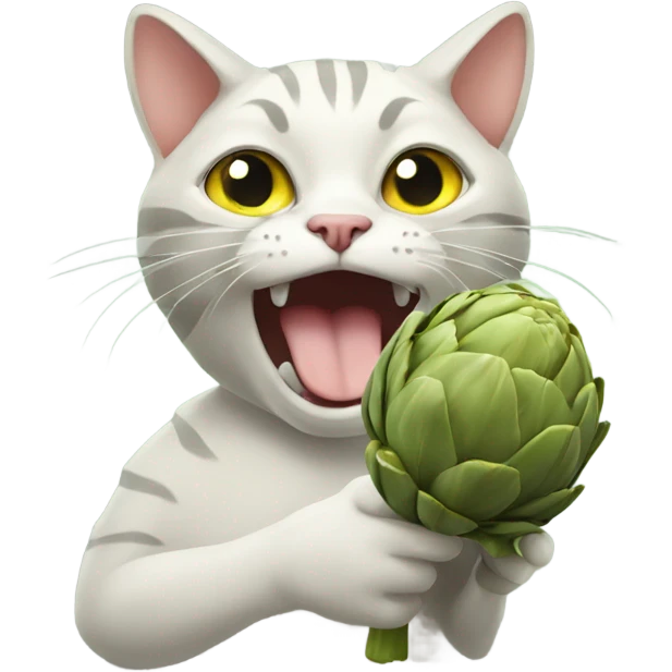 Cat eating artichoke  emoji