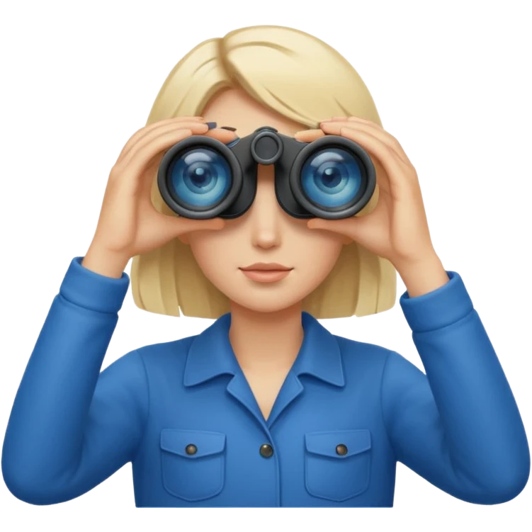 person looking through binocolars emoji