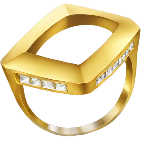 rectangle diamond gold ring  emoji