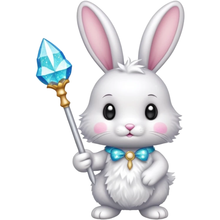 Fairy glitter bunny with wand  emoji