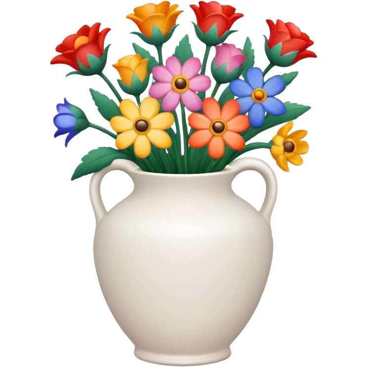 white vase with flowers emoji