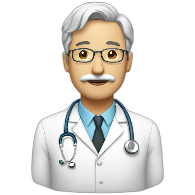 doctor with white mustache emoji