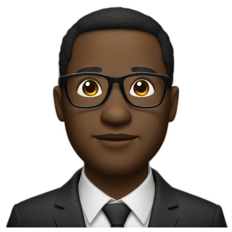 a black man with smart elegant black smart glasses emoji