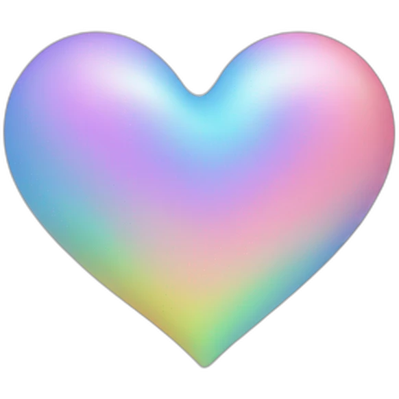 Rainbow heart pastel emoji