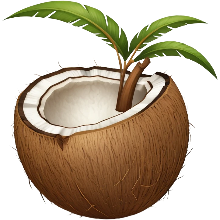 whole coconut with brown husk emoji