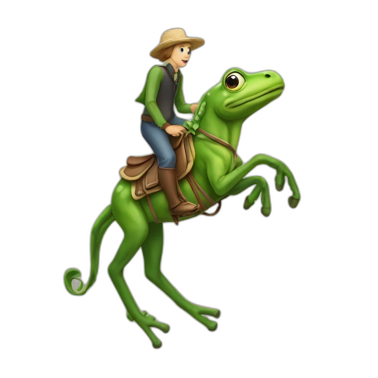 Grenouille sur un cheval emoji