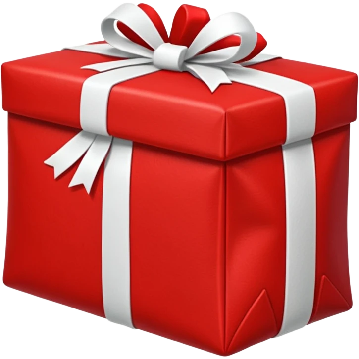 red Santa's bag with red gift boxes with white bows emoji