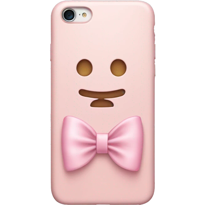 pastel pink iphone with bow emoji