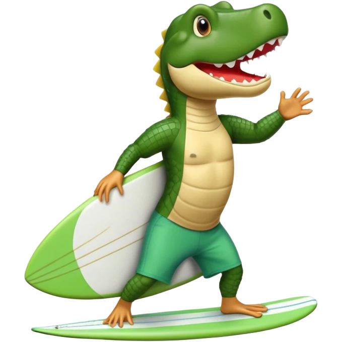 Coccodrillo che fa surf emoji