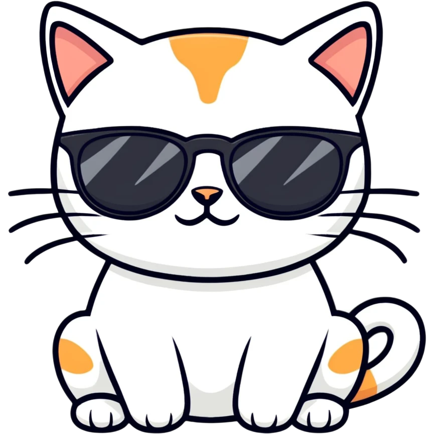 Cat with sunglasses emoji