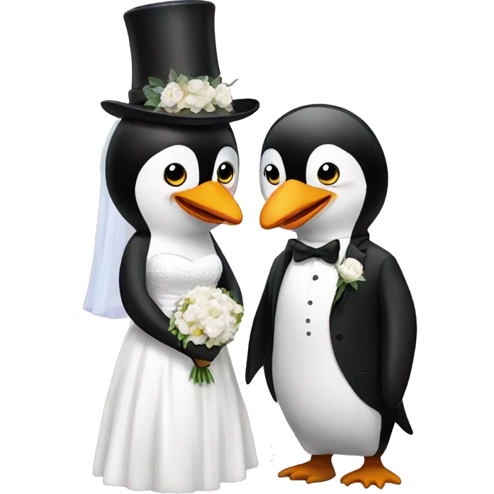 penguins getting married emoji
