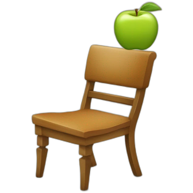 Cheval qui bout du jus de pomme sur une chaise emoji