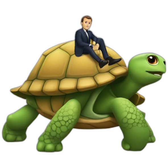 macron sur tortue emoji