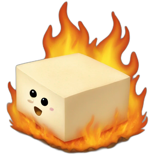 tofu on fire emoji
