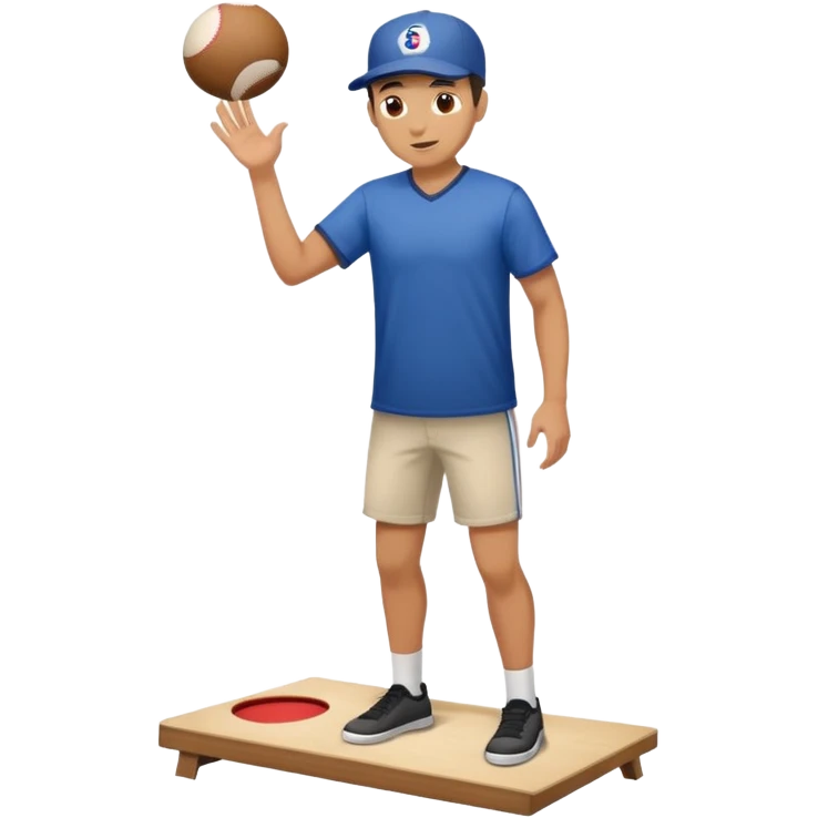 man playing cornhole  emoji