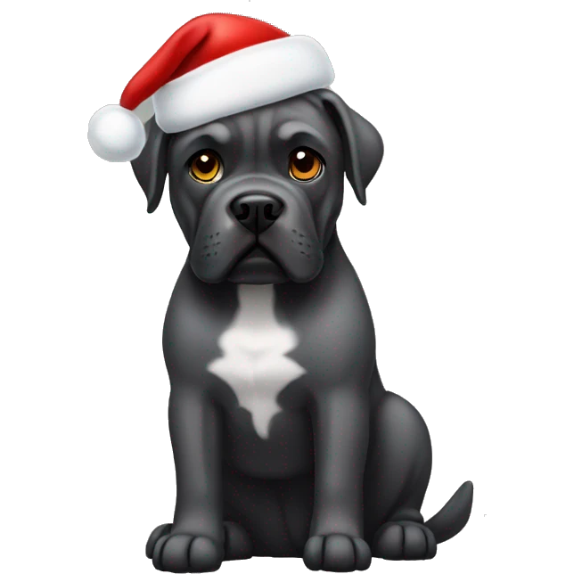Cane corso with santa hat emoji