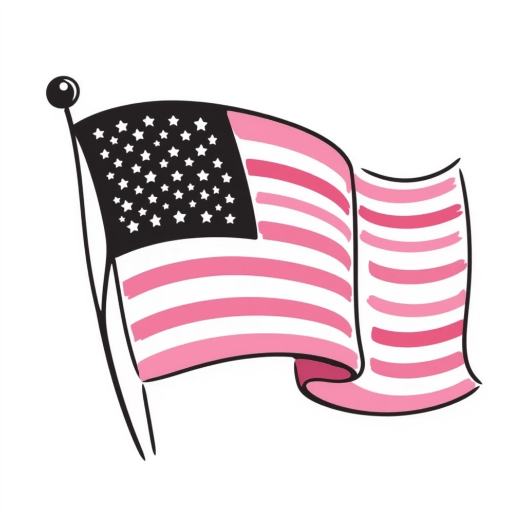 pink American flag emoji