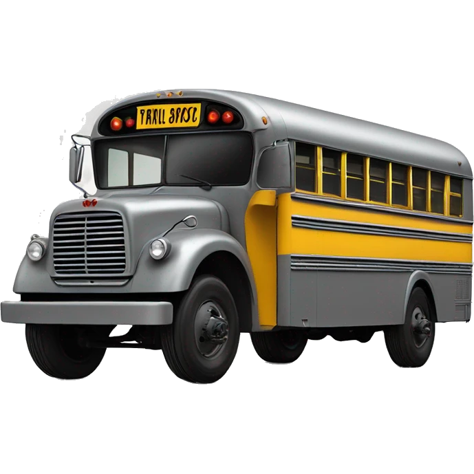 Side view Graphite colored 1956 Trailways school bus emoji