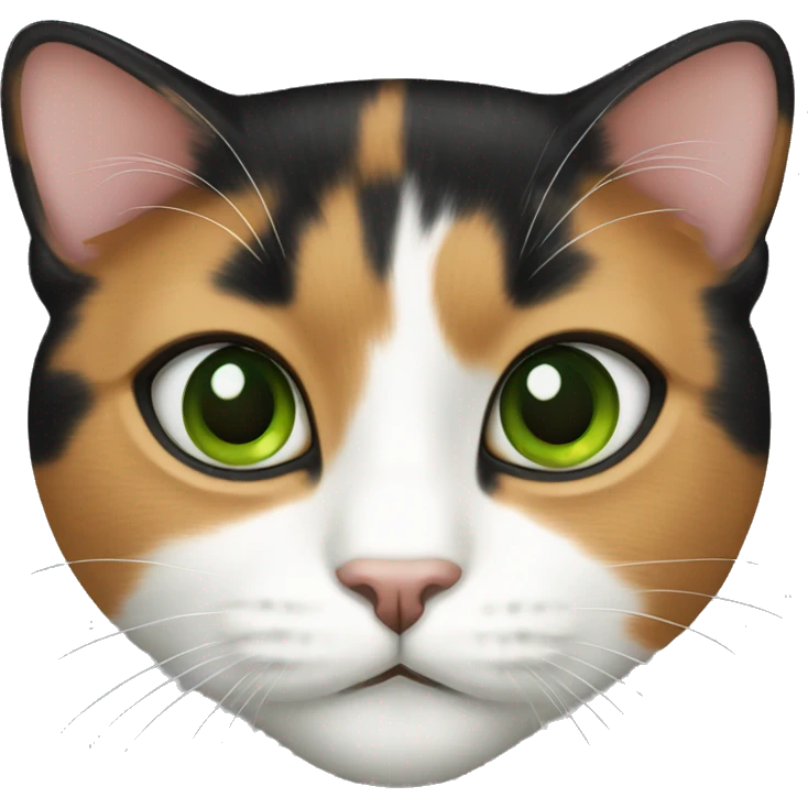 Calico cat green eyes emoji